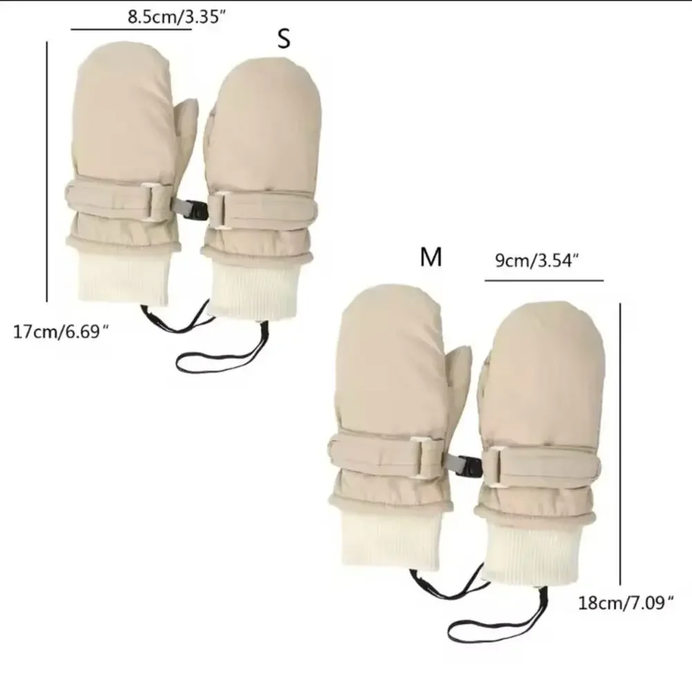 New baby WARM snow mittens, tan 6 months - 2 years